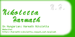 nikoletta harmath business card